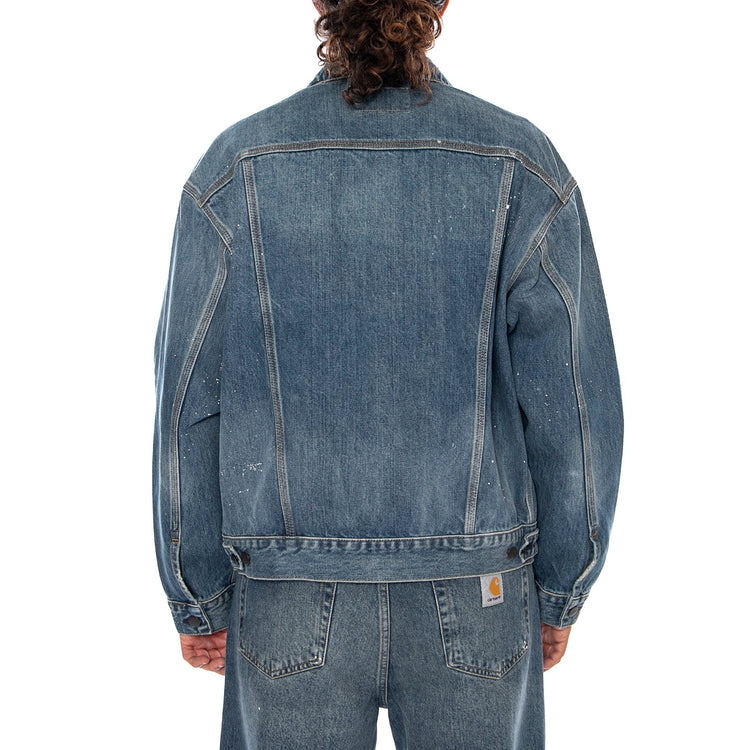 HELSTON JACKET BLUE - Giacca Denim Jeans Uomo Blu I033352 01EJ CARHARTT WIP 