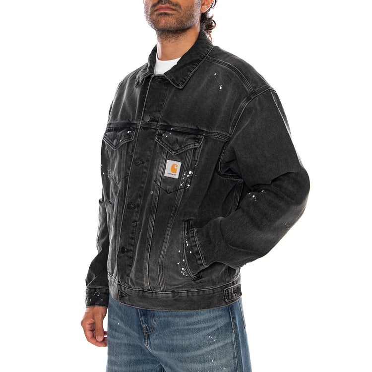 HELSTON JACKET BLACK - Giacca Denim Jeans Uomo Nera I033352 89EJ CARHARTT WIP 