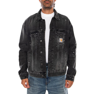 HELSTON JACKET BLACK - Giacca Denim Jeans Uomo Nera I033352 89EJ CARHARTT WIP 