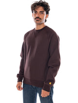 CARHARTT WIP CHASE SWEAT PALISANDER / GOLD - Felpa Girocollo Uomo Marrone  Uomo CARHARTT WIP