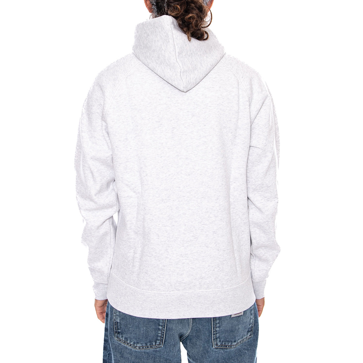 HOODED CHASE SWEAT ASH HEATHER / GOLD - Felpa con Cappuccio Uomo Grigia I033661 00JXX CARHARTT WIP 