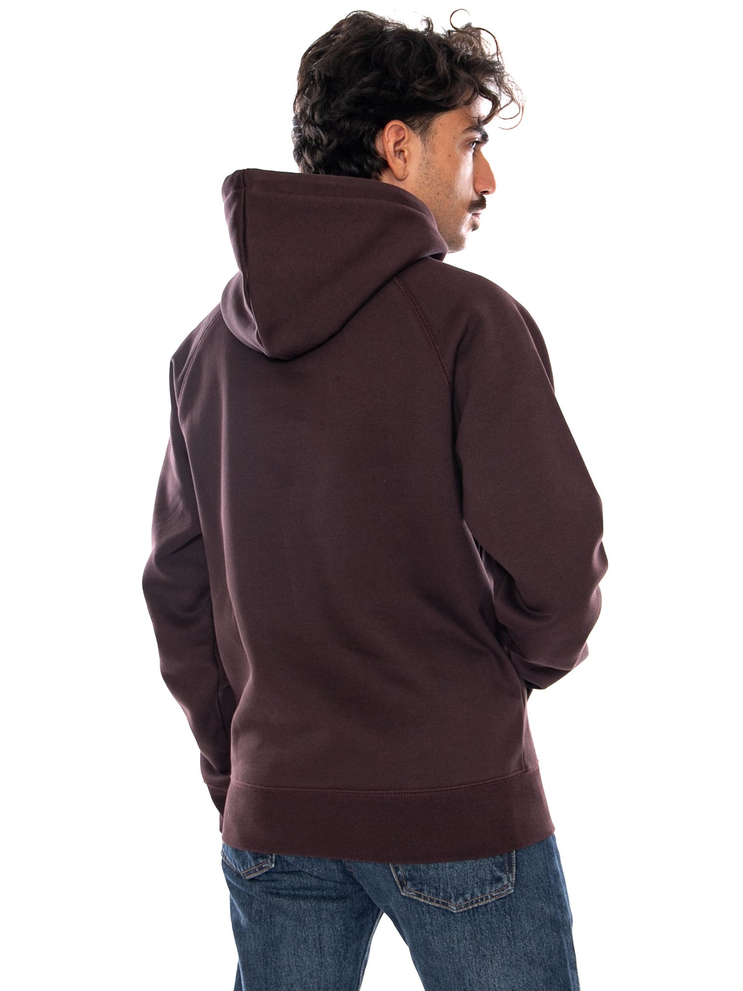 CARHARTT WIP HOODED CHASE SWEAT PALISANDER / GOLD - Felpa con Cappuccio Uomo Marrone I033661 3XEXX CARHARTT WIP 
