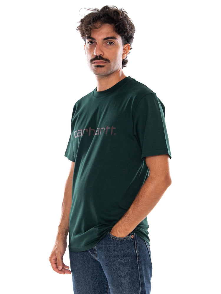 CARHARTT WIP S/S SCRIPT T-SHIRT DARK SCARAB - Maglietta Girocollo Uomo Verde I035700 3YZXX CARHARTT WIP 