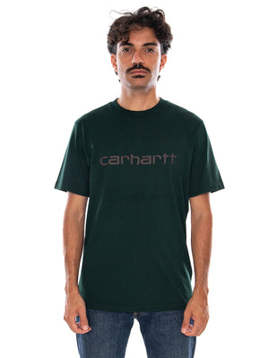 CARHARTT WIP S/S SCRIPT T-SHIRT DARK SCARAB - Maglietta Girocollo Uomo Verde I035700 3YZXX CARHARTT WIP 
