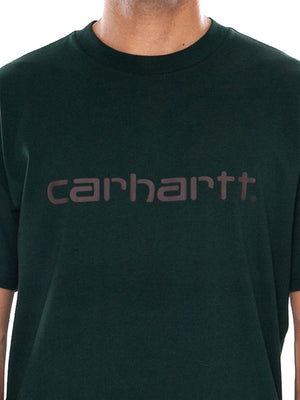CARHARTT WIP S/S SCRIPT T-SHIRT DARK SCARAB - Maglietta Girocollo Uomo Verde I035700 3YZXX CARHARTT WIP 