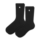 MADISON PACK SOCKS BLACK - Set von zwei Paar schwarzen Socken ACCESSOIRES CARHARTT WIP