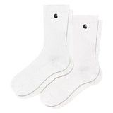 MADISON PACK SOCKS WHITE / BLACK - Set aus zwei Paar weißen Socken ACCESSOIRES CARHARTT WIP