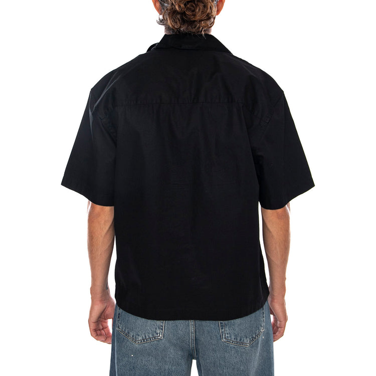 S/S KENDRY SHIRT BLACK / WHITE - Camicia Maniche Corte Uomo Nera I036809 0D2XX CARHARTT WIP 