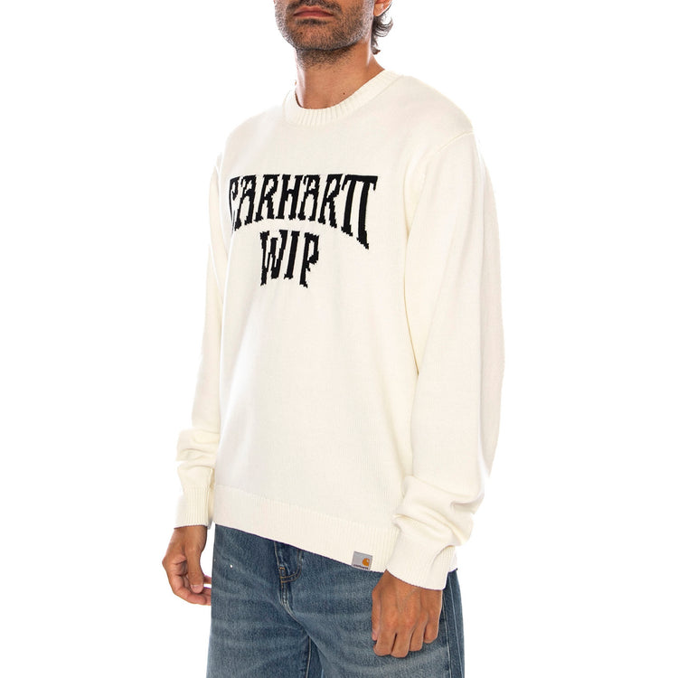 DECK SWEATER WAX / BLACK - Maglione Girocollo Uomo Crema I036847 0D3XX CARHARTT WIP 