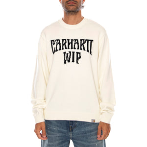DECK SWEATER WAX / BLACK - Maglione Girocollo Uomo Crema I036847 0D3XX CARHARTT WIP 