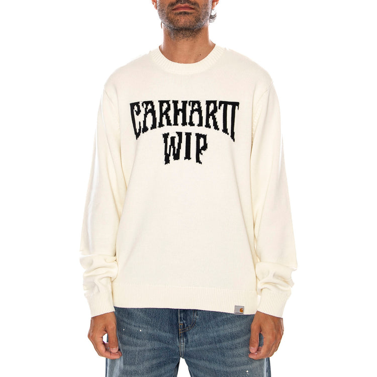 DECK SWEATER WAX / BLACK - Maglione Girocollo Uomo Crema I036847 0D3XX CARHARTT WIP 