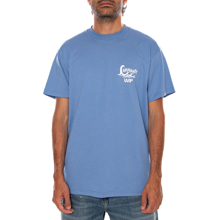 S/S WAVES T-SHIRT CURAÇAO - Maglietta Girocollo Uomo Blu I036889 3RCXX CARHARTT WIP 