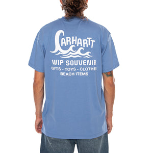 S/S WAVES T-SHIRT CURAÇAO - Maglietta Girocollo Uomo Blu I036889 3RCXX CARHARTT WIP 