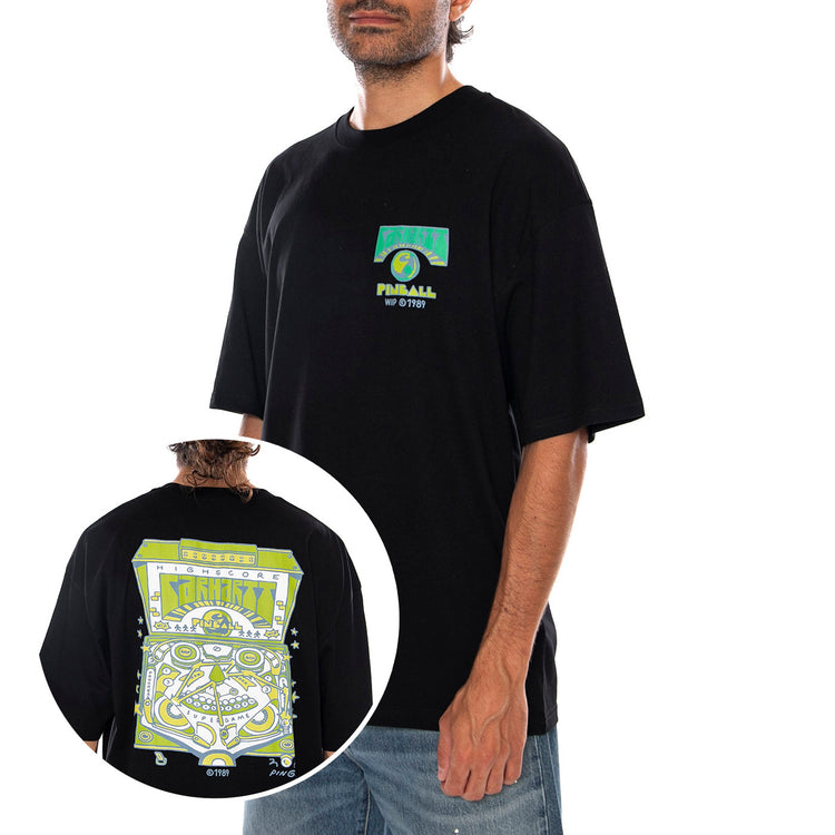 S/S PINBALL T-SHIRT BLACK - Maglietta Girocollo Uomo Nera I036891 89XX CARHARTT WIP 