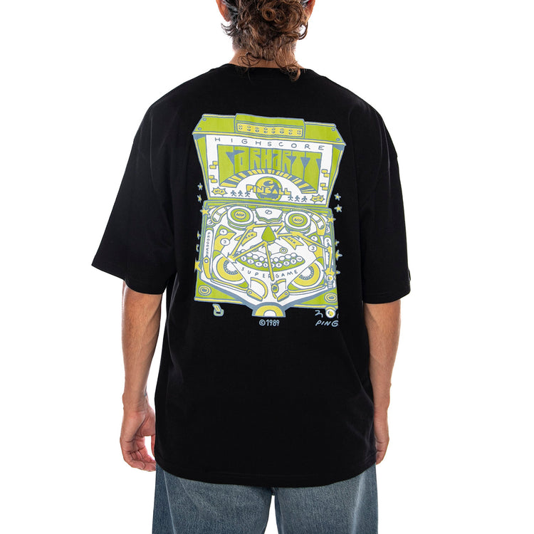 S/S PINBALL T-SHIRT BLACK - Maglietta Girocollo Uomo Nera I036891 89XX CARHARTT WIP 