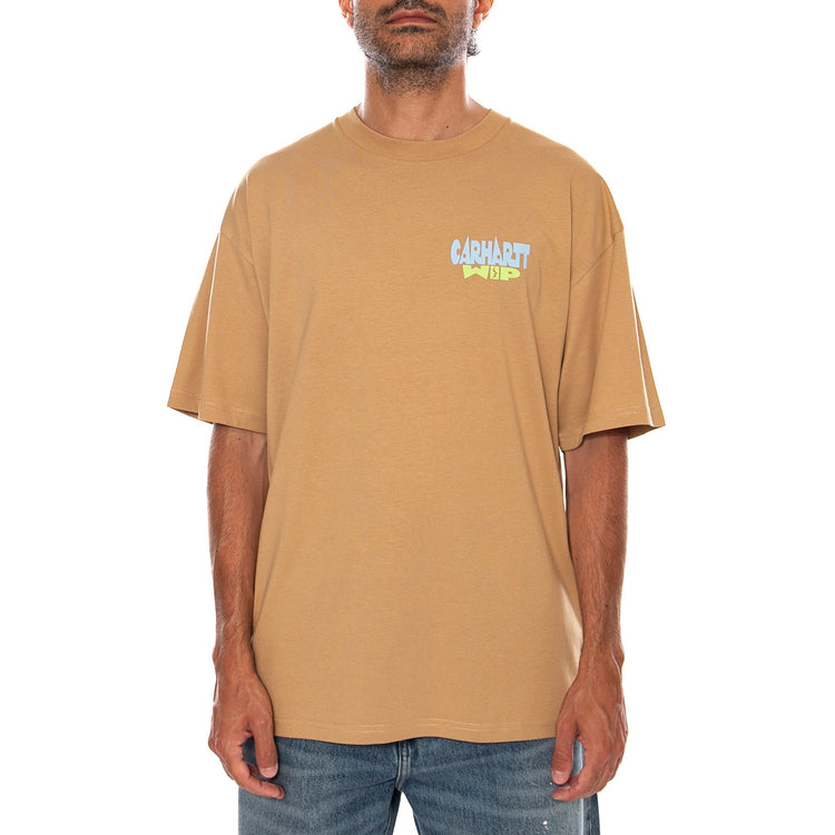 S/S LUGGAGE LABEL T-SHIRT DUSTY H BROWN - Maglietta Girocollo Uomo Marrone I036892 07EXX CARHARTT WIP 