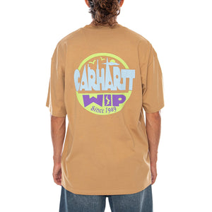 S/S LUGGAGE LABEL T-SHIRT DUSTY H BROWN - Maglietta Girocollo Uomo Marrone I036892 07EXX CARHARTT WIP 