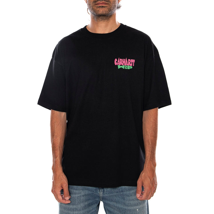 S/S LUGGAGE LABEL T-SHIRT BLACK - Maglietta Girocollo Uomo Nera I036892 89XX CARHARTT WIP 
