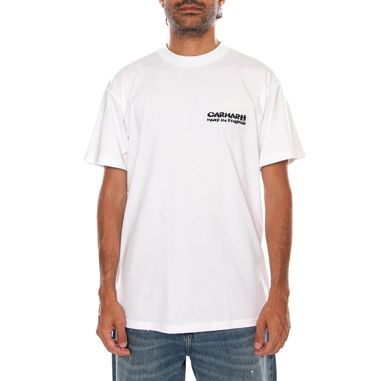 S/S CUBIST T-SHIRT WHITE - Maglietta Girocollo Uomo Bianca I036896 02XX CARHARTT WIP 