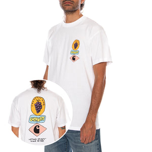 S/S STACKED GRAPES T-SHIRT WHITE - Maglietta Girocollo Uomo Bianca I036902 02XX CARHARTT WIP 
