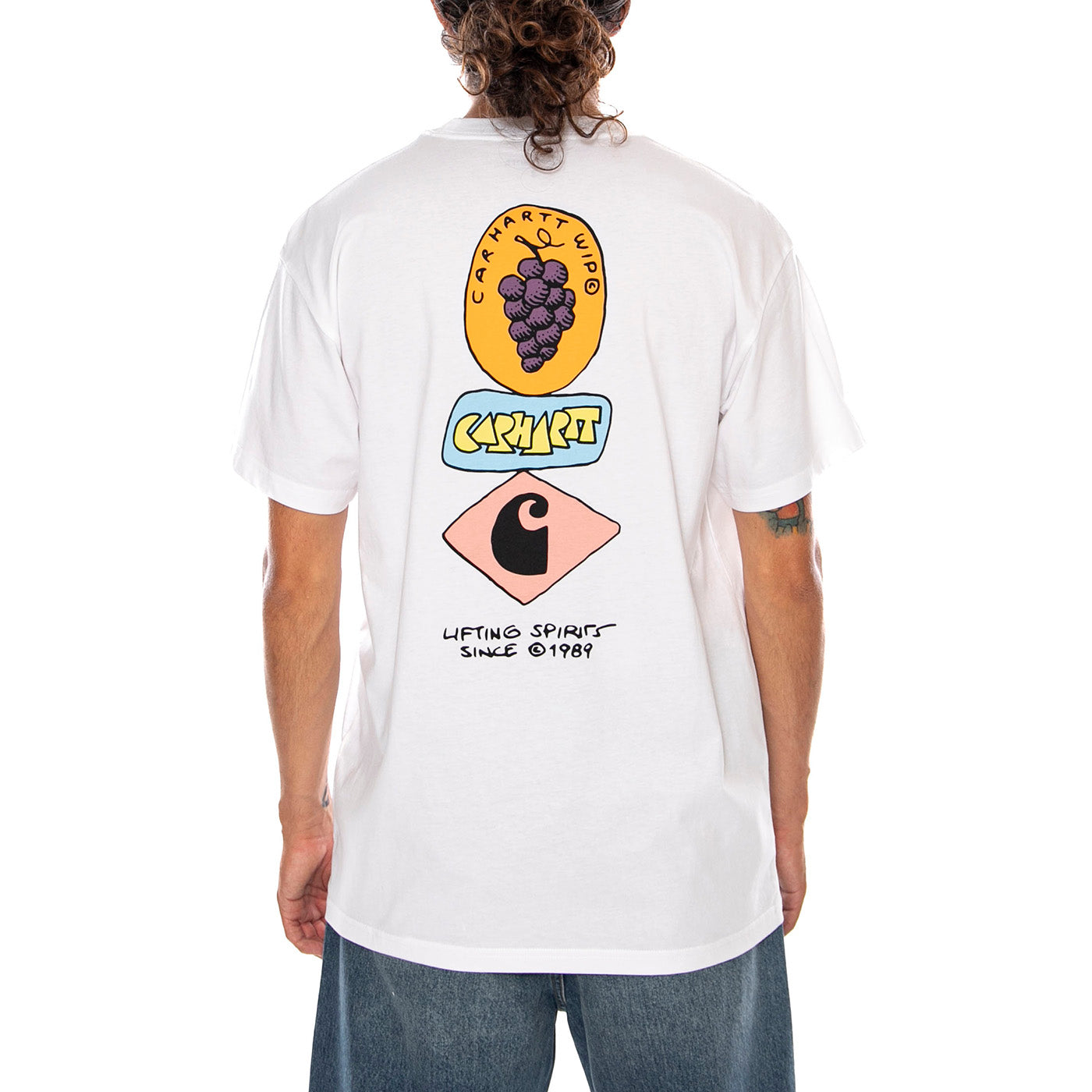 S/S STACKED GRAPES T-SHIRT WHITE - Maglietta Girocollo Uomo Bianca I036902 02XX CARHARTT WIP 