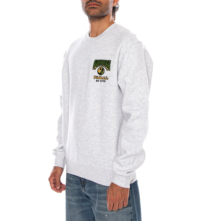 PINBALL SWEAT ASH HEATHER - Felpa Girocollo Uomo Grigia I036912 482XX CARHARTT WIP 
