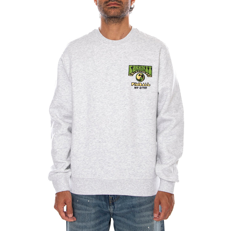 PINBALL SWEAT ASH HEATHER - Felpa Girocollo Uomo Grigia I036912 482XX CARHARTT WIP 