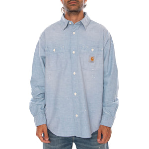 L/S PAINTER SHIRT BLUE - Camicia Uomo Azzurra I036919 010L CARHARTT WIP 