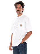 CARHARTT WIP S/S WORK POCKET T-SHIRT WHITE - Maglietta Girocollo Uomo Bianca I037015 02XX CARHARTT WIP 