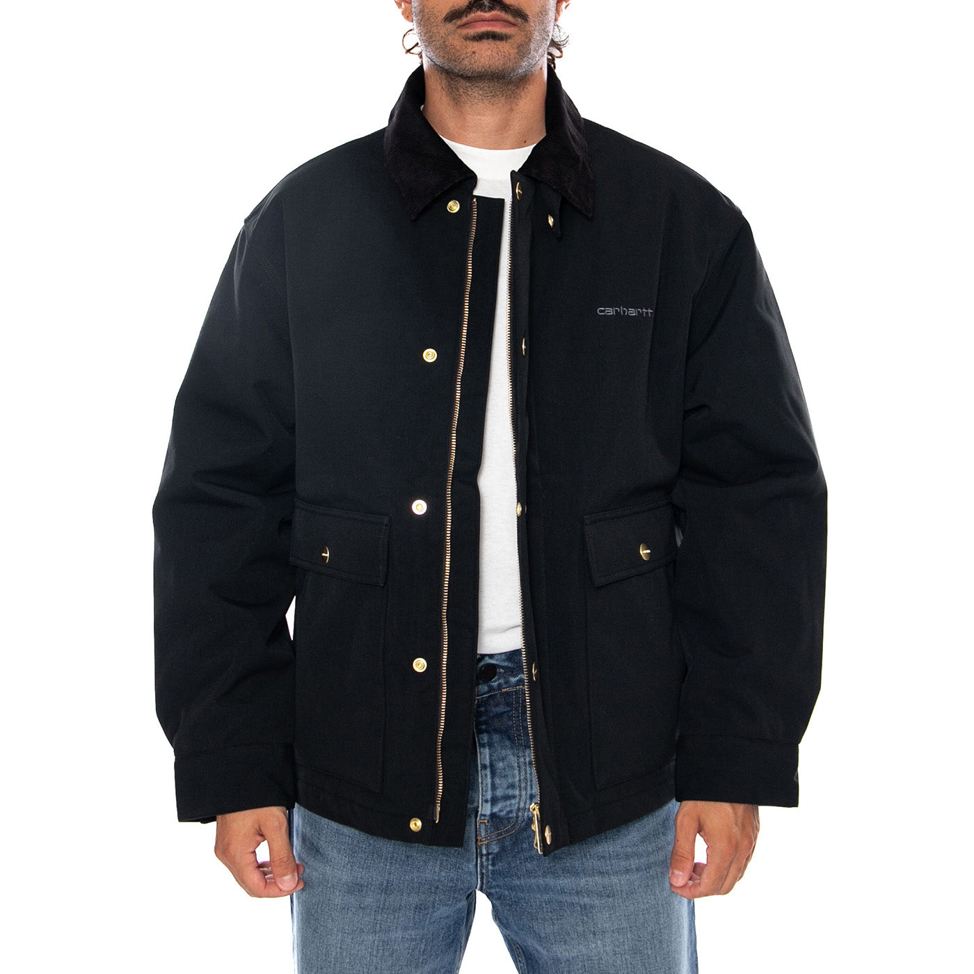 QUENTIN JACKET BLACK / BLACK - Giacca Uomo Nera I037047 00EXX CARHARTT WIP 