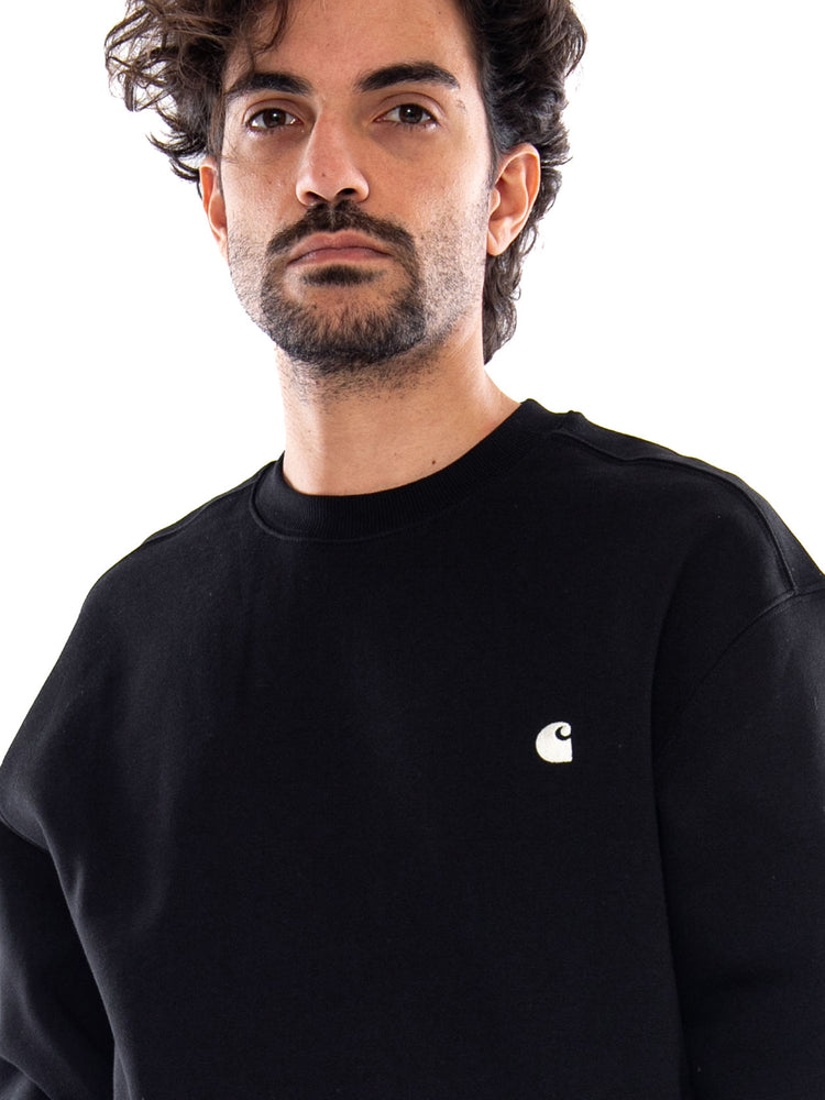 MACK SWEAT BLACK / WAX - Felpa Girocollo Uomo Nera I037099 K02XX CARHARTT WIP 