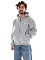 HOODED EBBERT JACKET GREY HEATHER / WHITE - Hoodie mit Reißverschluss Herren Grau Meliert  Herren CARHARTT WIP