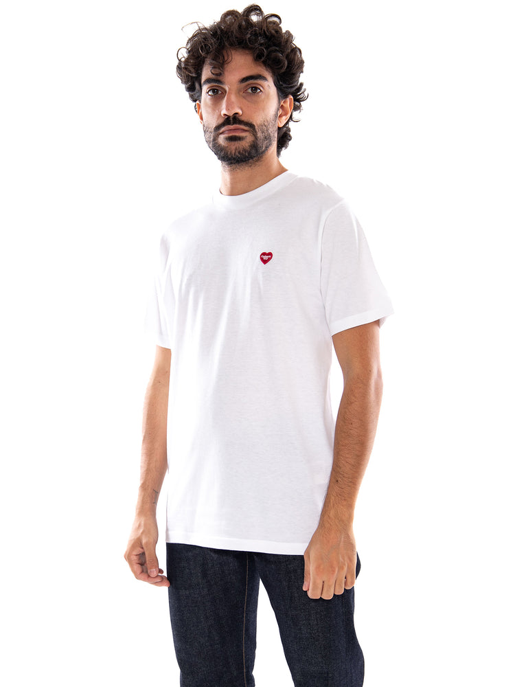 Carhartt WIP S/S Small Heart T-Shirt White/Red - T-Shirt Uomo Bianca/Rossa<BR/><BR/> I037116 1WZXX CARHARTT WIP 