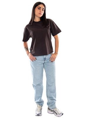 Carhartt WIP W' S/S Lambert T-Shirt Tobacco Moon Wash - T-shirt Donna Marrone I037169 47FQ CARHARTT WIP 