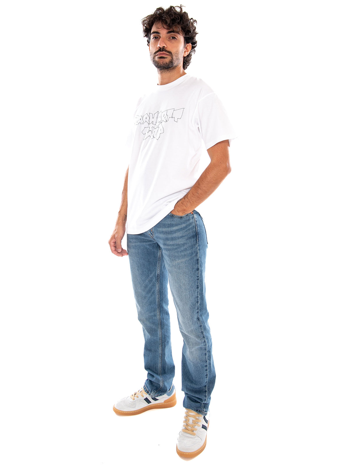 S/S Blinkerfluid T-Shirt White - Maglietta Girocollo Uomo Bianca I037237 02XX CARHARTT WIP 
