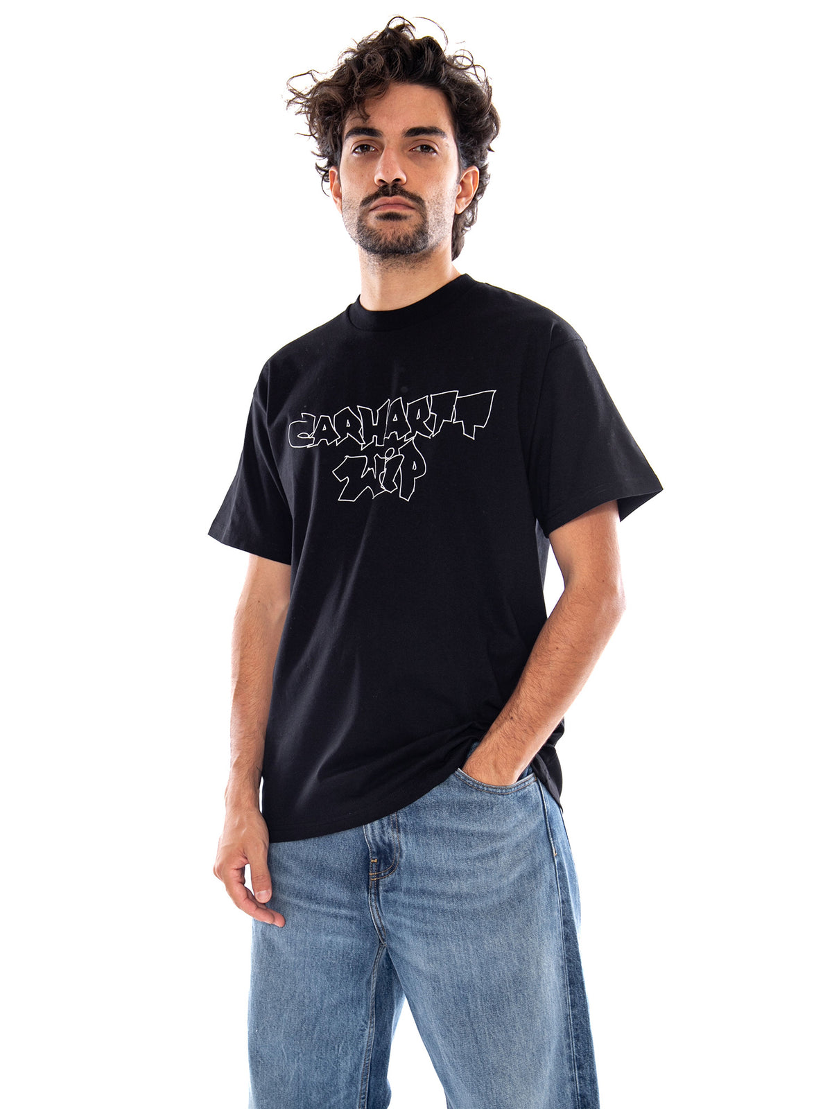 S/S BLINKERFLUID T-SHIRT BLACK - Maglietta Girocollo Uomo Nera I037237 89XX CARHARTT WIP 