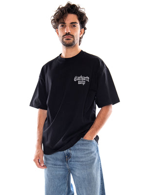 S/S BLACKLETTER T-SHIRT BLACK - Maglietta Girocollo Uomo Nera I037245 89XX CARHARTT WIP 