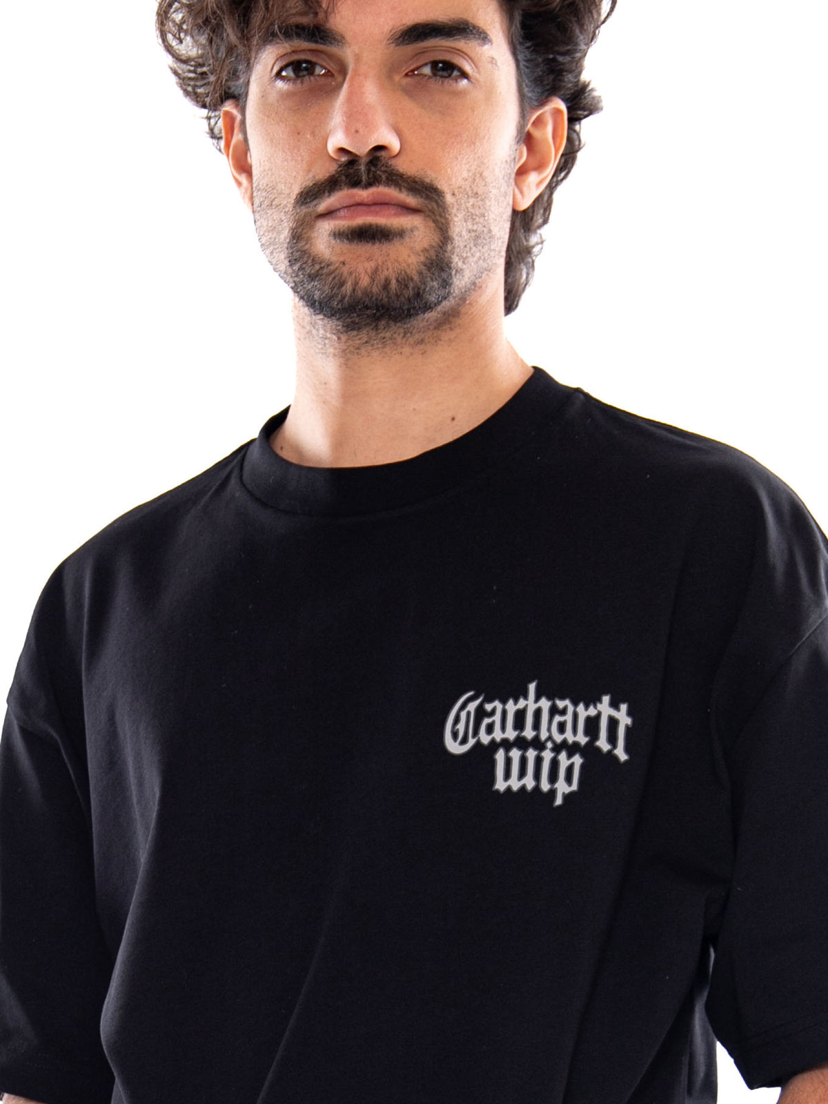 S/S BLACKLETTER T-SHIRT BLACK - Maglietta Girocollo Uomo Nera I037245 89XX CARHARTT WIP 