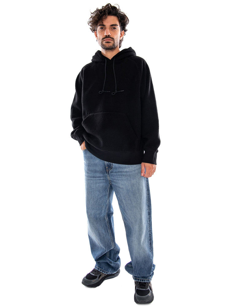 HOODED LIMN C FLEECE SWEAT BLACK - Felpa con Cappuccio Uomo Nera I037251 89XX CARHARTT WIP 