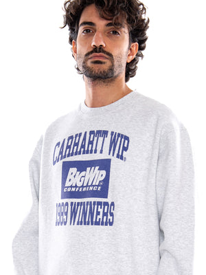 1989 Winners Sweat Ash Heather Heavy - Felpa Girocollo Uomo Grigio Mélange<BR/><BR/> I037278 48260 CARHARTT WIP 