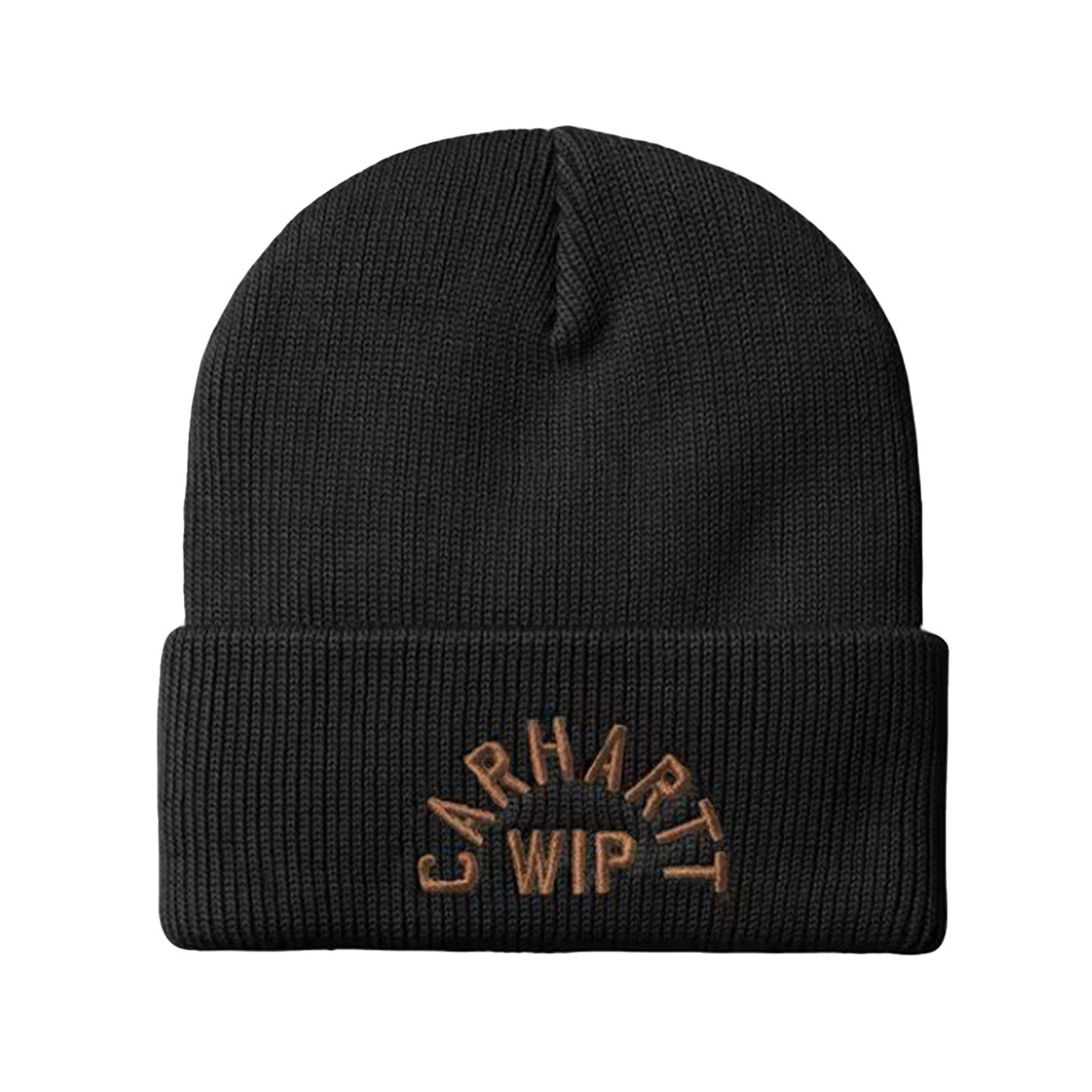 ARCH SCRIPT BEANIE BLACK / WIP H BROWN - Cappellino a Cuffia Nero I037304 3ZGXX CARHARTT WIP 
