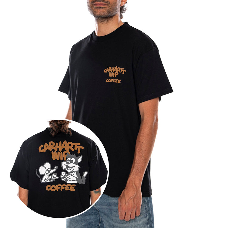 S/S COFFEE BREAK T-SHIRT BLACK - Maglietta Girocollo Uomo Nera I037446 89XX CARHARTT WIP 