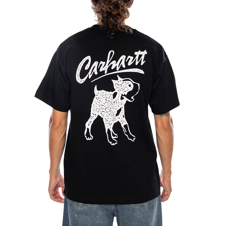 S/S PUP T-SHIRT BLACK - Maglietta Girocollo Uomo Nera I037537 89XX CARHARTT WIP 