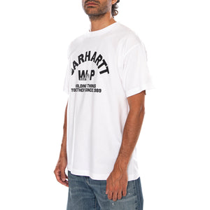 S/S COLUMN T-SHIRT WHITE - Maglietta Girocollo Uomo Bianca I037542 02XX CARHARTT WIP 