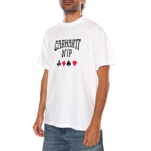 S/S DECK T-SHIRT WHITE - Maglietta Girocollo Uomo Bianca I037548 02XX CARHARTT WIP 