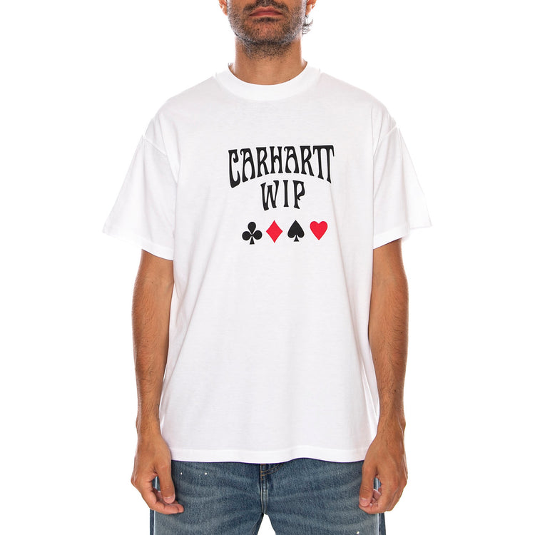 S/S DECK T-SHIRT WHITE - Maglietta Girocollo Uomo Bianca I037548 02XX CARHARTT WIP 