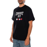S/S DECK T-SHIRT BLACK - Maglietta Girocollo Uomo Nera  Uomo CARHARTT WIP