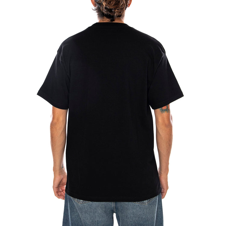 S/S DECK T-SHIRT BLACK - Maglietta Girocollo Uomo Nera I037548 89XX CARHARTT WIP 