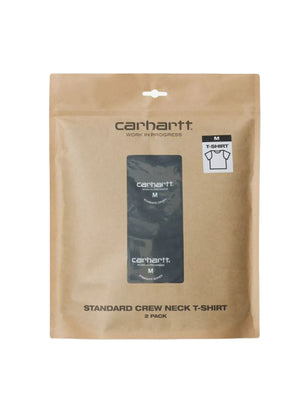 CARHARTT WIP STANDARD CREW NECK 2 PACK T-SHIRT BLACK / BLACK - Set da Due Magliette Girocollo Uomo Nere I037601 933XX CARHARTT WIP 