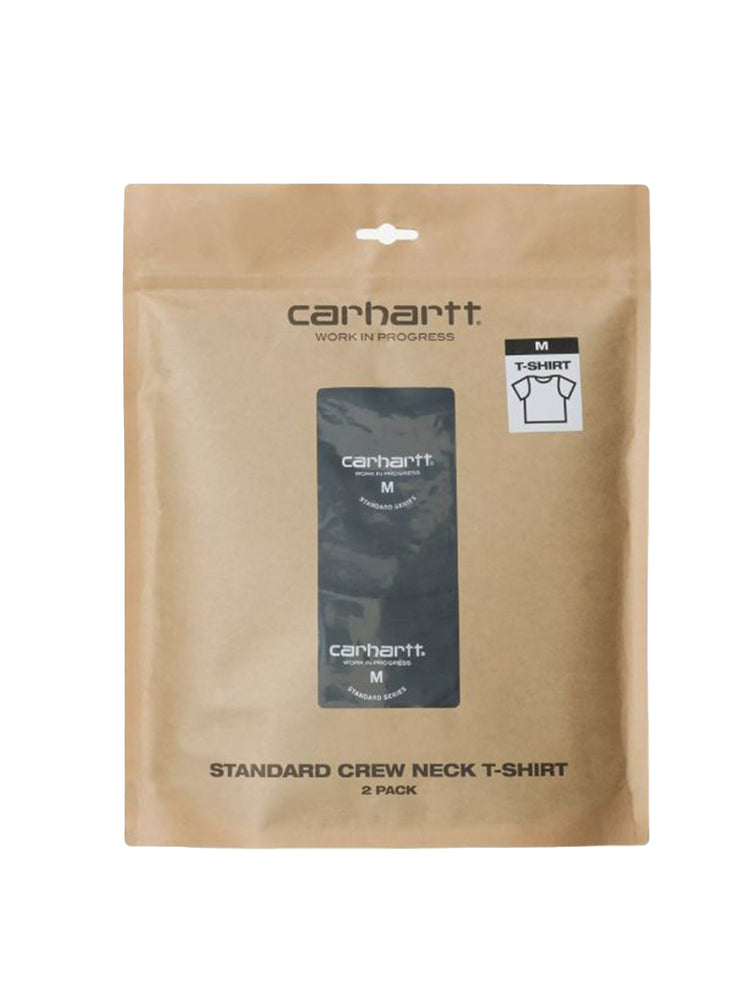 CARHARTT WIP STANDARD CREW NECK 2 PACK T-SHIRT BLACK / BLACK - Set da Due Magliette Girocollo Uomo Nere I037601 933XX CARHARTT WIP 